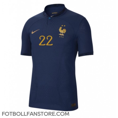 Frankrike Theo Hernandez #22 Hemma matchtröja VM 2022 Kortärmad Billigt